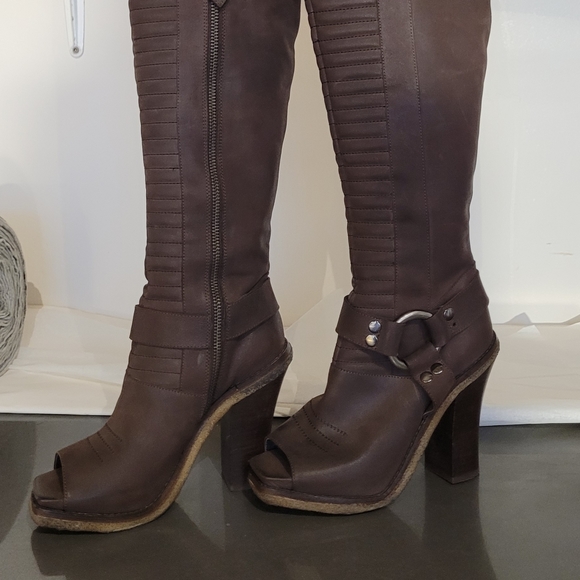 Sexy Donal J Pilner over the knee peep toe boots - Picture 4 of 15